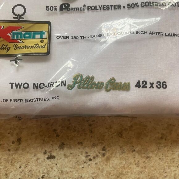 Vintage Kmart Luxury Percale Pillowcases NIP 42x36 Permanent Press Lot of 3 Pack - Picture 5 of 7